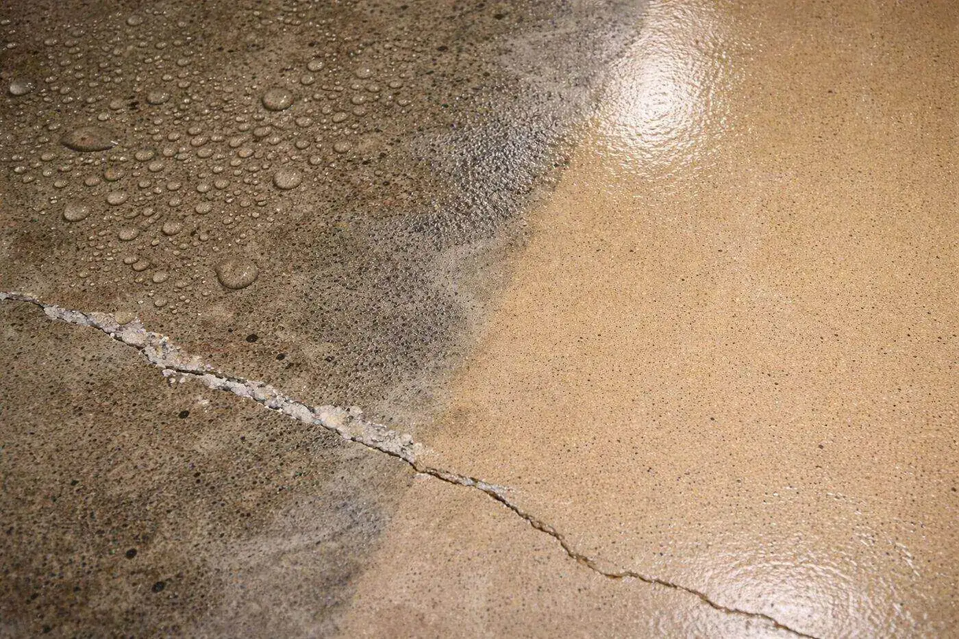 Moisture testing a Duval County concrete slab before epoxy installation