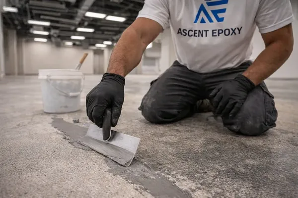 Surface preparation on commercial concrete floor in Duval County