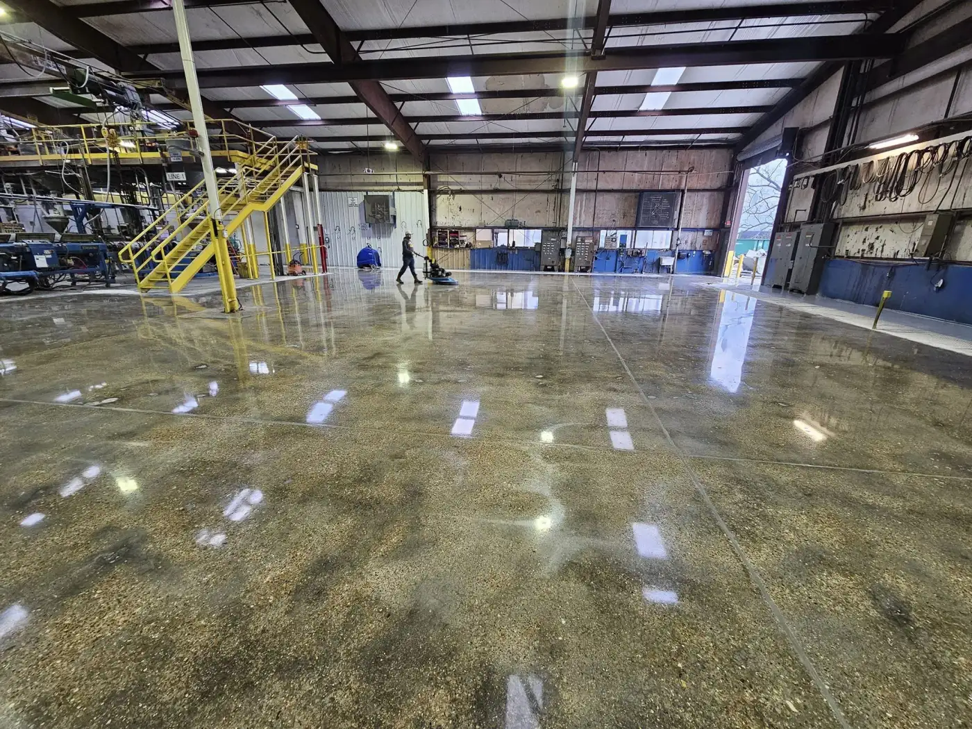 Polished concrete industrial floor Duval County