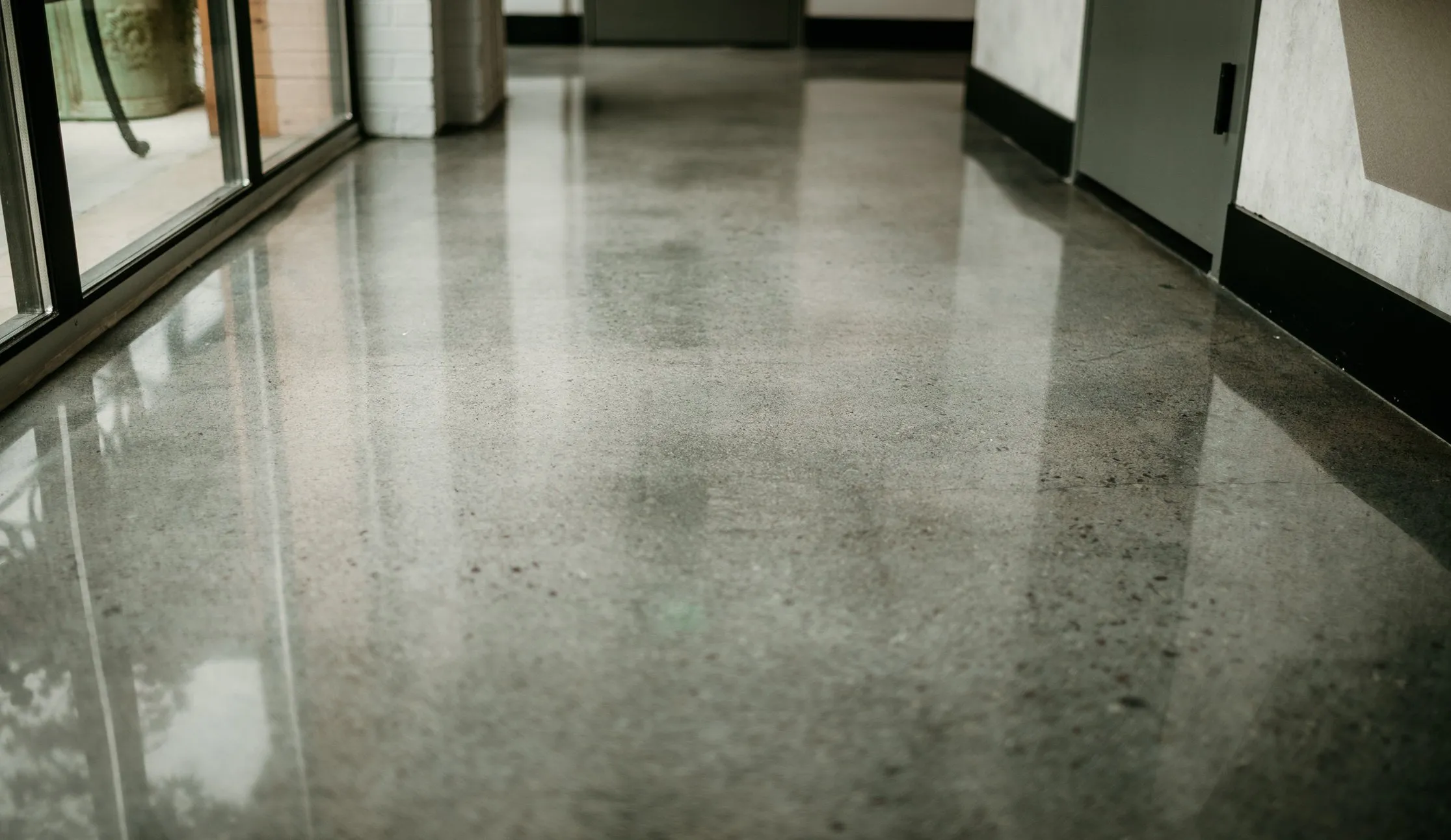 Polished concrete hallway floor Duval County