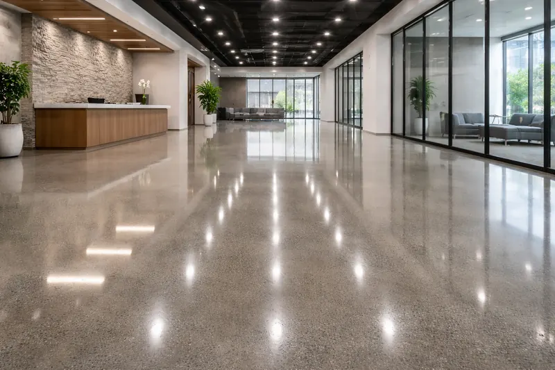 Polished concrete floor Duval County commercial space