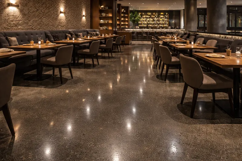 Polished concrete restaurant floor Duval County