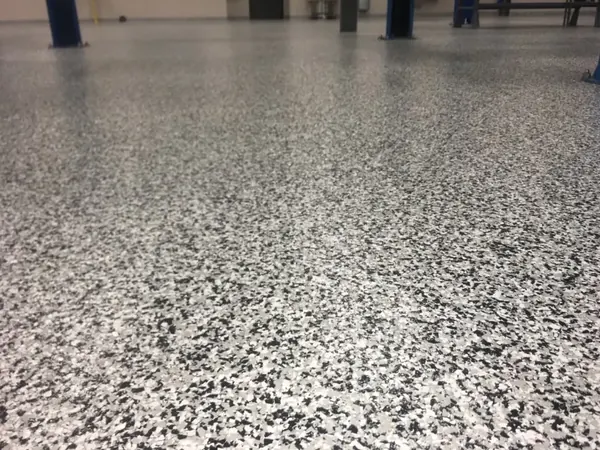Auto service bay flake epoxy floor