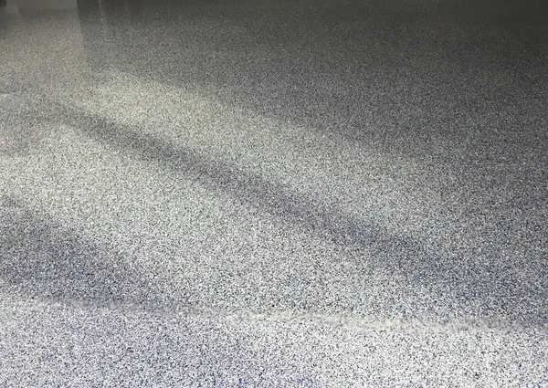 Blue-gray epoxy flake finish garage floor Duval County
