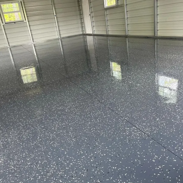 Charcoal flake epoxy garage floor Duval County
