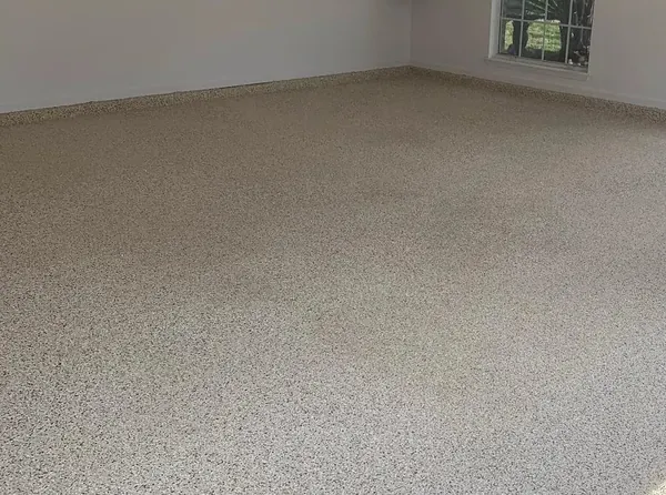 Residential tan flake garage epoxy Duval County